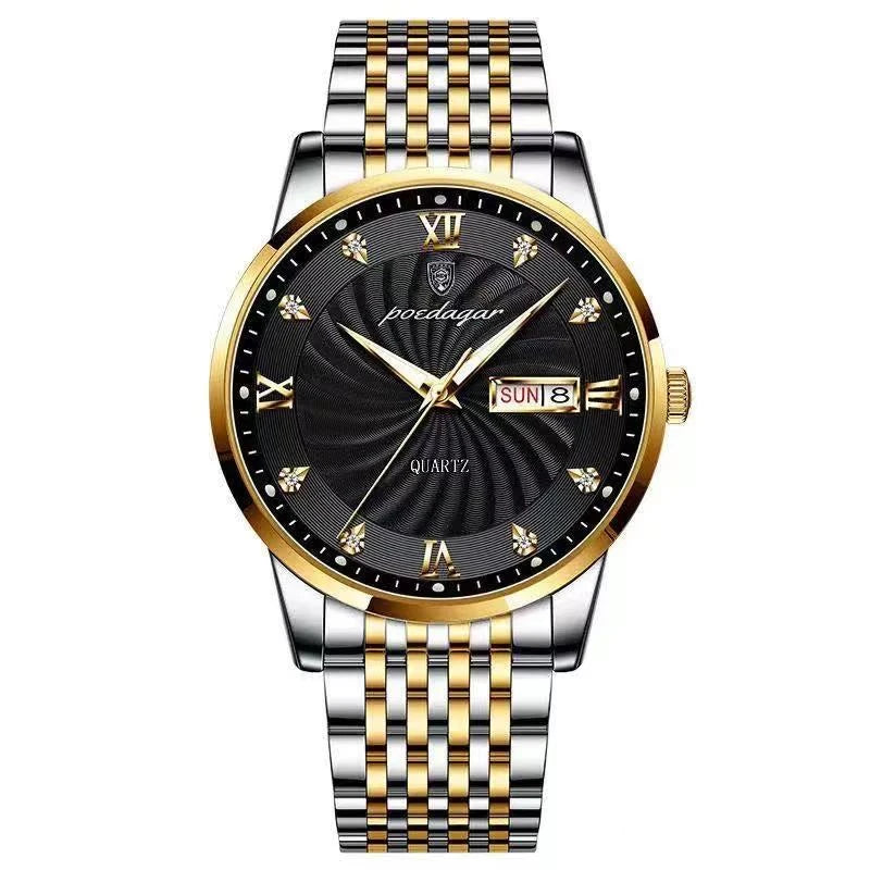 2024 New Top Brand Luxury Mens Watches Luminous Waterproof Stainless Steel Watch Quartz Men Date Calendar Business Wristwatch