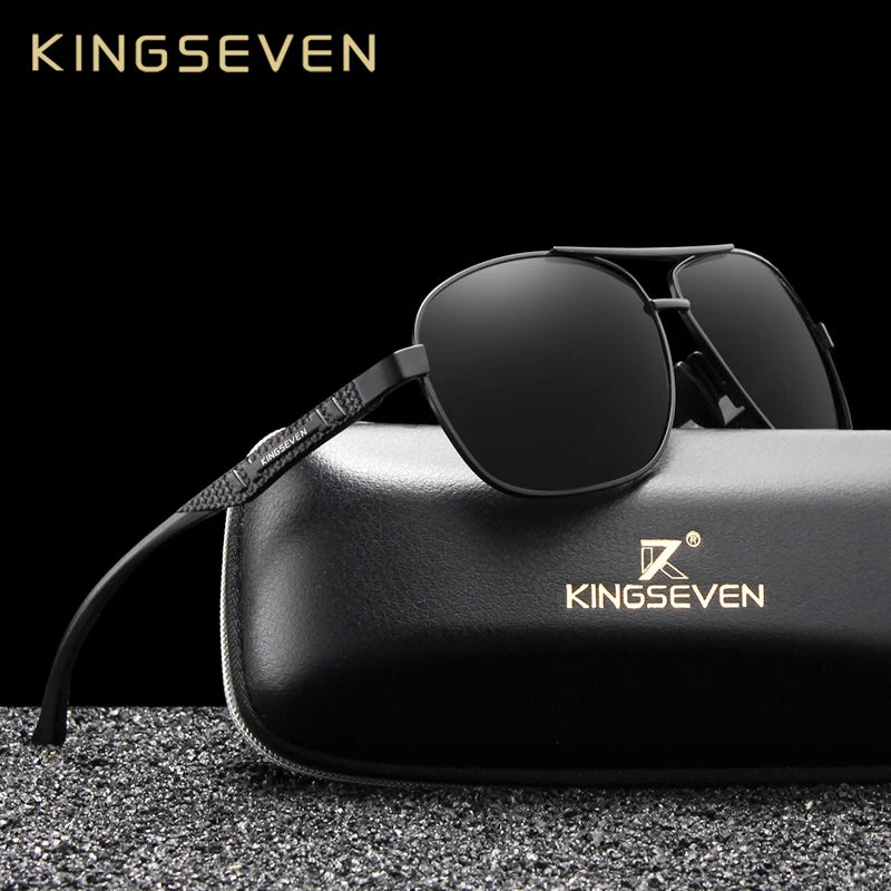 KINGSEVEN 2024 Brand Men Aluminum Sunglasses Polarized UV400 Mirror Male Sun Glasses Women For Men Oculos de sol