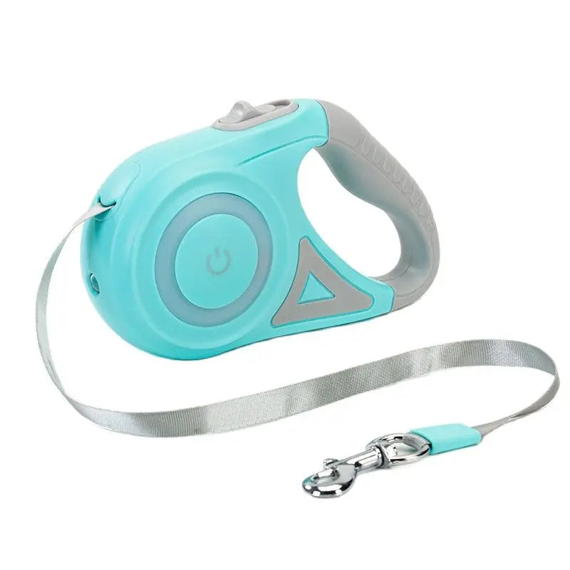 Retractable Dog Leash with LED Lighting & Round Touch Switch Feel Comfortable 3m 5m Length Middle Sized Pet Outdoor Puppy Leash