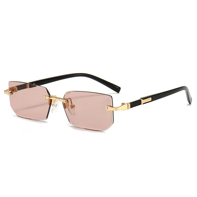 Fashion Rimless Sunglasses Men Women Populare Frameless Sun Glasses Male Female Classic Small Square Summer Traveling Shades