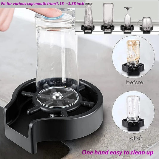 ABS High Pressure Automatic Glass Cup Washer Kitchen Sink Faucet Glass Rinser Beer Coffee Milk Tea Cup Cleaner Bar Accessories