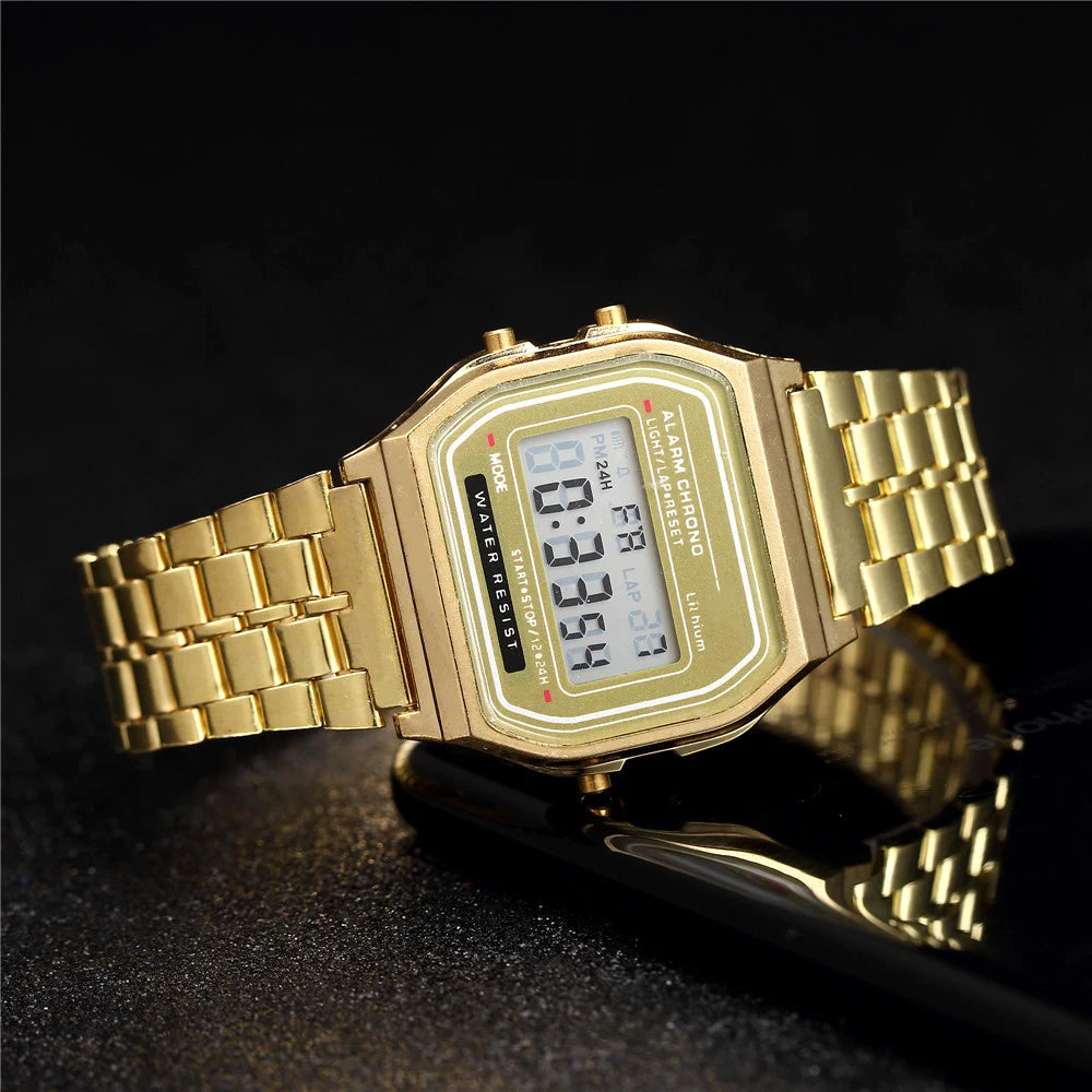 2024 Digital Watches For Men Sports Waterproof Bracelet Clock Gold Electronice LED Wristwatch Women Casucal montre homme relogio