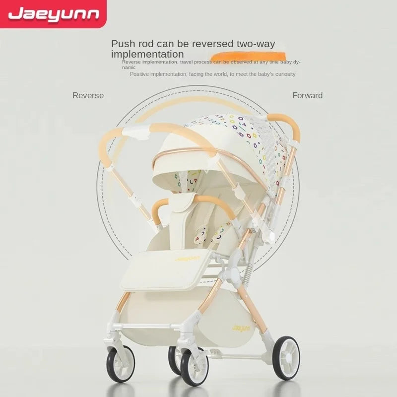 Baby stroller High Landscape can sit and lie down Lightweight Folding Two-way Push Four Wheel Stroller Shock Absorption