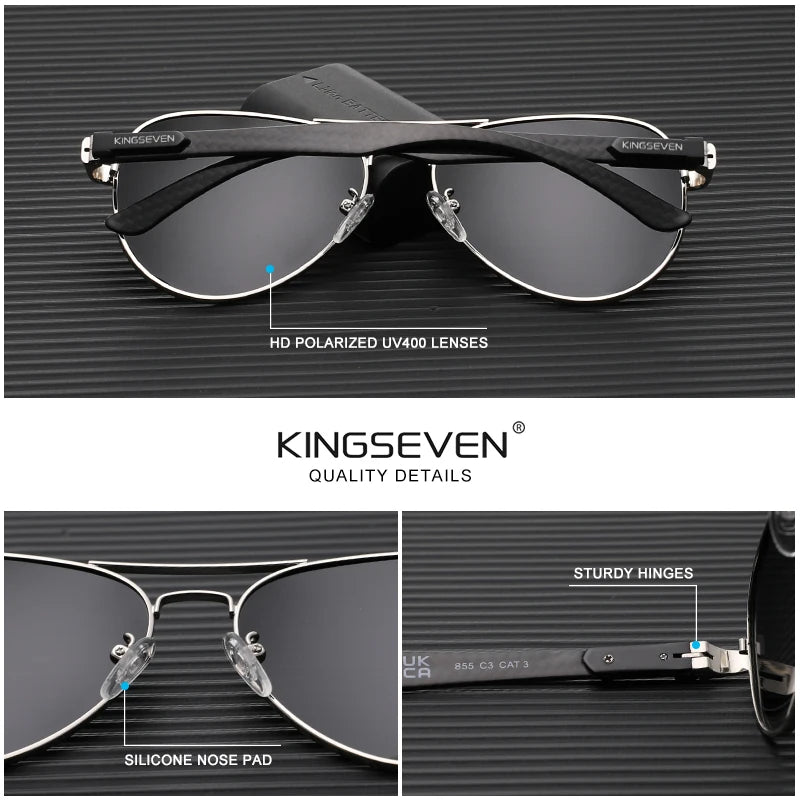 KINGSEVEN Fashion Pilot Sunglasses For Men Classical Uv400 Protection Polarization Glasses Women HD Luxury Driving Eyewear