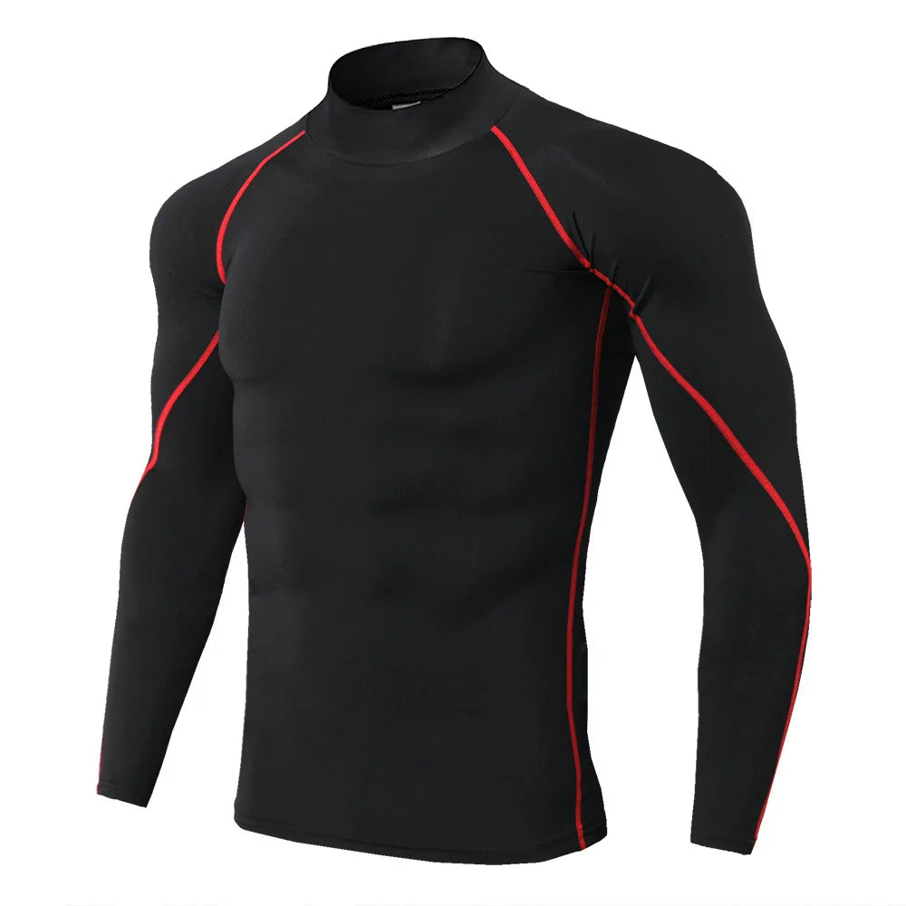 Men Bodybuilding Sport T-shirt Quick Dry Running Shirt Long Sleeve Compression Top Gym T Shirt Men Fitness Tight Rashgard