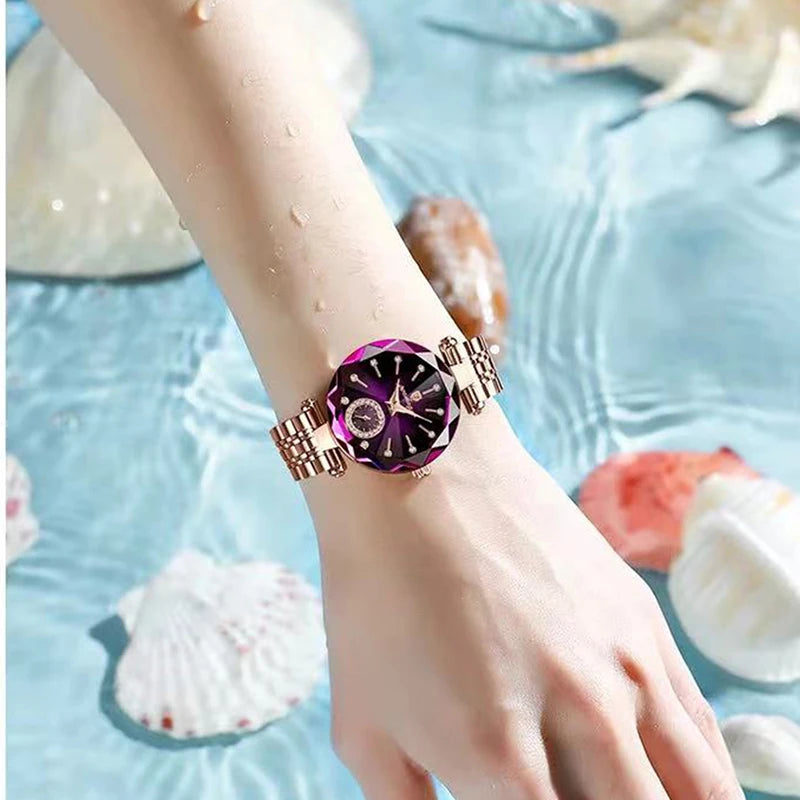 POEDAGAR Luxury Woman Wristwatch Elegant Waterproof Stainless Steel Watch for Ladies Dress Diamond Quartz Women's Watches Reloj