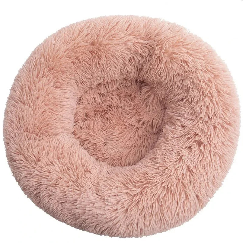 40-90cm Round Pet Bed for Large Dog Bed Super Soft Cat Bed Long Plush Dog House for Medium Dog House Winter Warm Sleeping