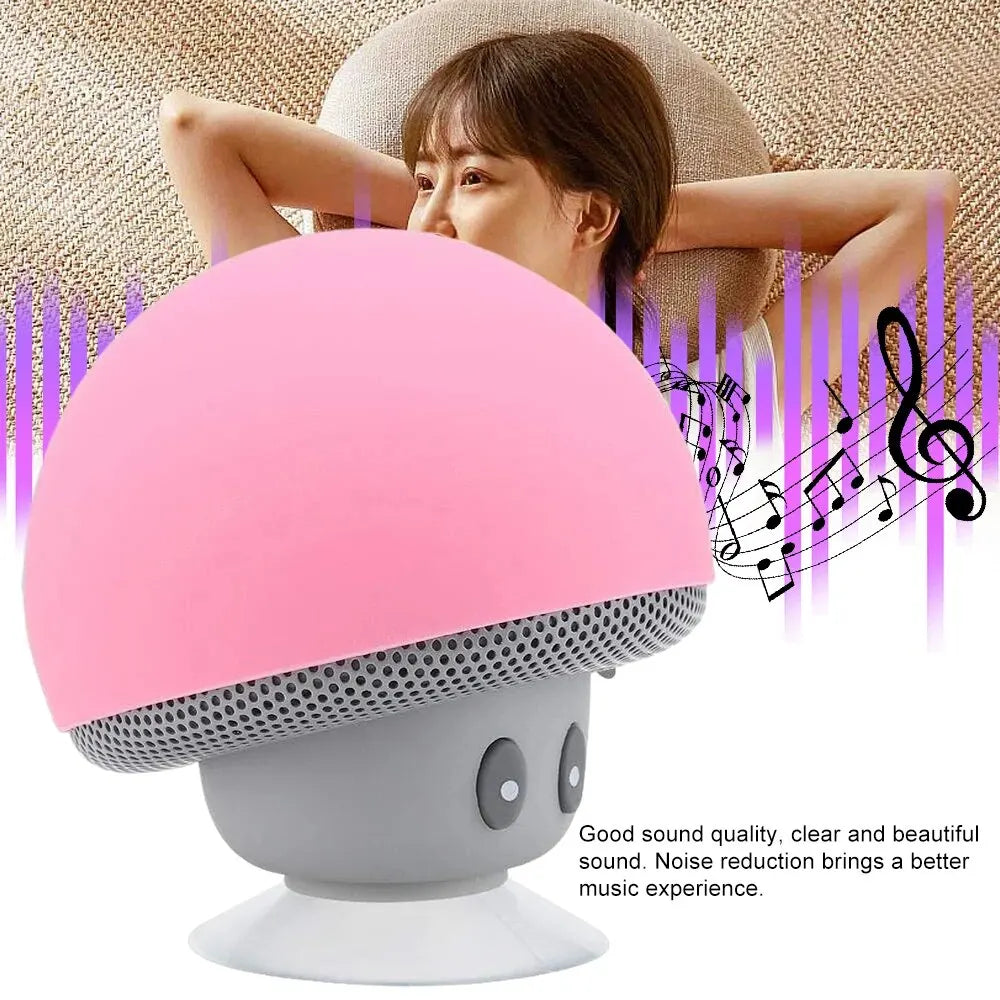 Mini Mushroom Bluetooth Speaker - Creative Mini Suction Cup Portable Smart Speaker for Phones - Cross-border Cartoon Gift