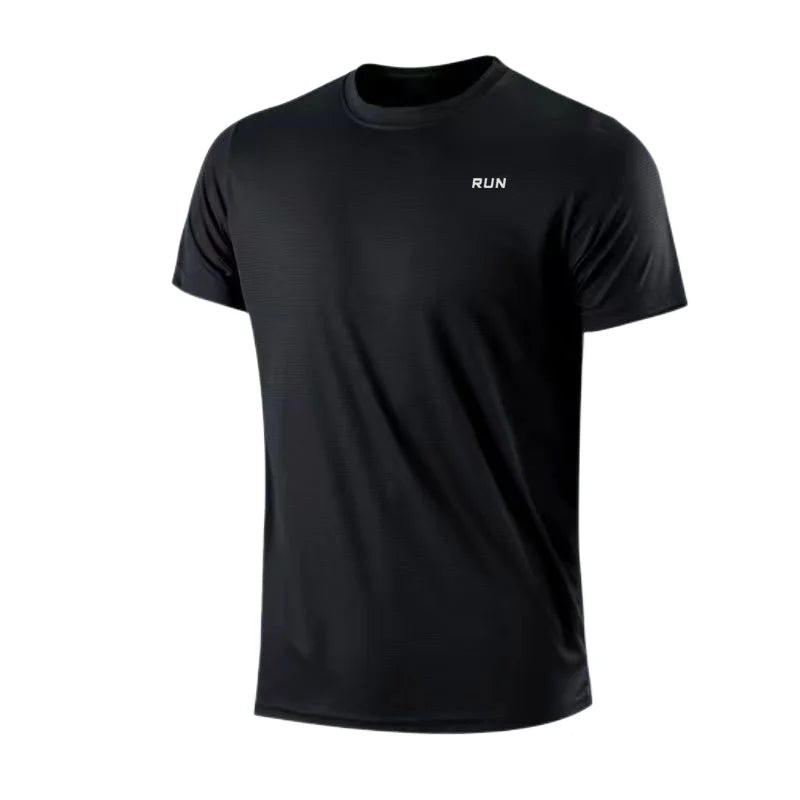 Men's Quick Dry Short Sleeve Gym Running Moisture Wicking Round Neck T-Shirt Training Exercise Gym Sport Shirt Tops Lightweight