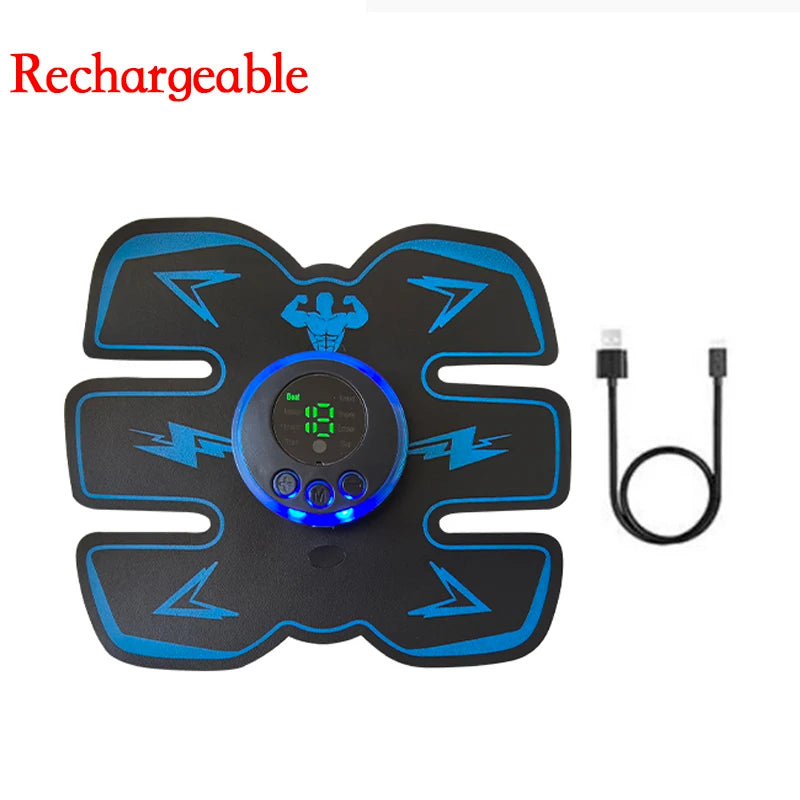 USB Rechargeable Smart EMS Muscle Stimulator Electric ABS Abdominal Patch Training Arm Neck Body Massager Fitness Slimming