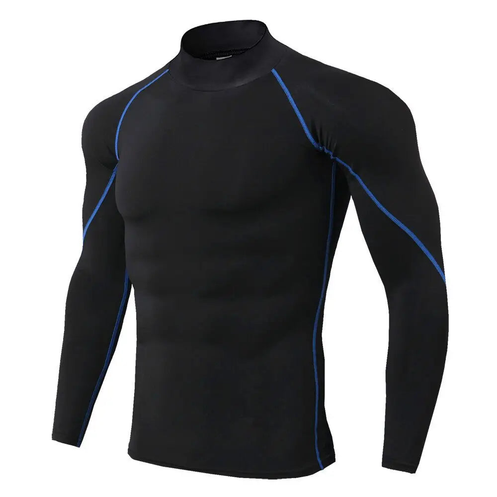 Men Bodybuilding Sport T-shirt Quick Dry Running Shirt Long Sleeve Compression Top Gym T Shirt Men Fitness Tight Rashgard