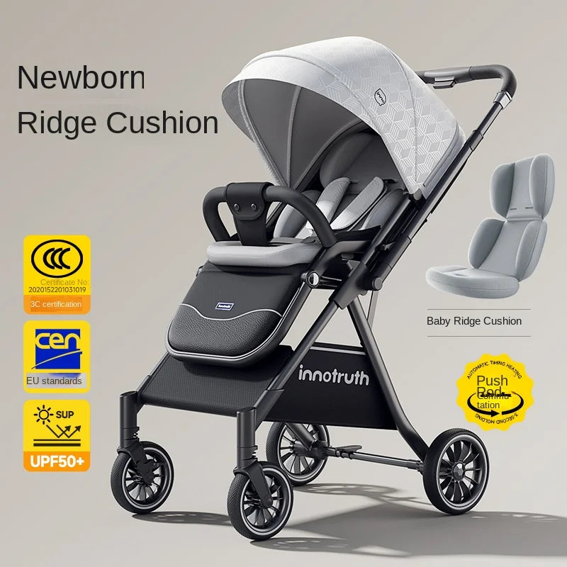 The New Baby Stroller Can sit or lie down 0 - 3 Years Old Lightweight Folding Two-way Push Spine Protection Four Wheel Stroller