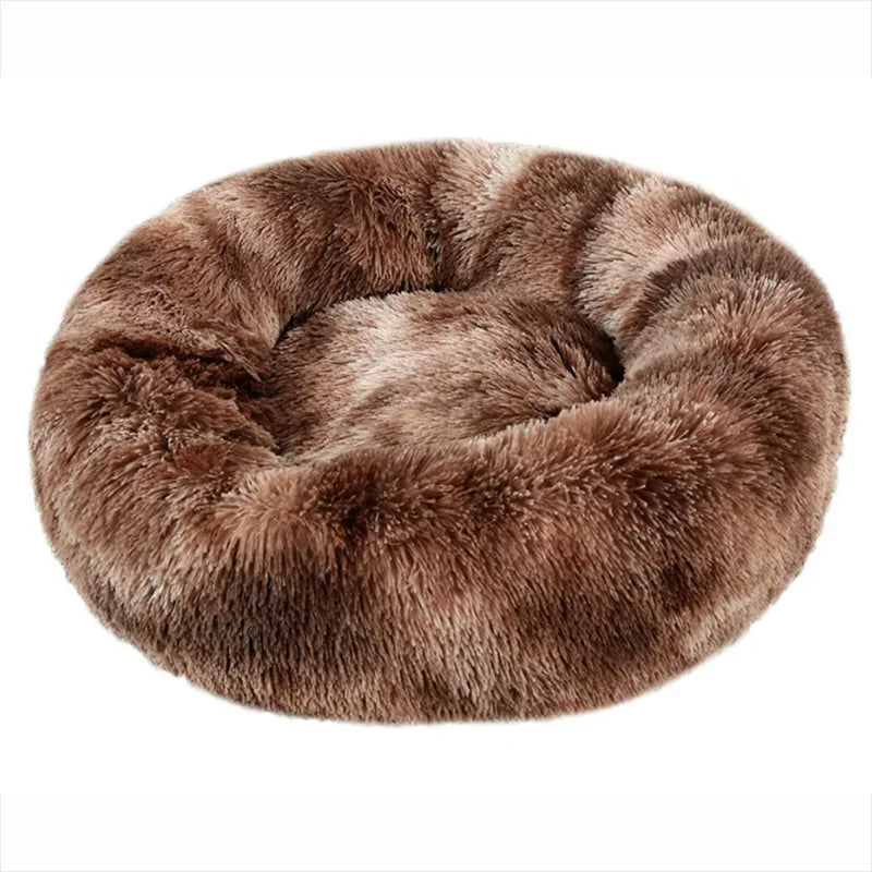 40-90cm Round Pet Bed for Large Dog Bed Super Soft Cat Bed Long Plush Dog House for Medium Dog House Winter Warm Sleeping