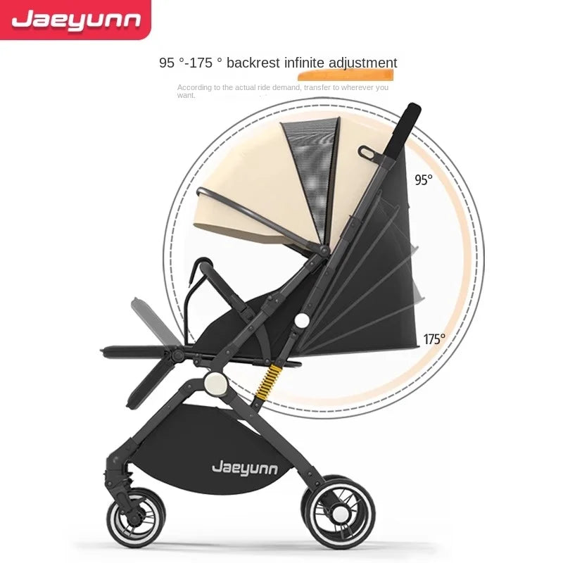 Baby stroller High Landscape can sit and lie down Lightweight Folding Two-way Push Four Wheel Stroller Shock Absorption