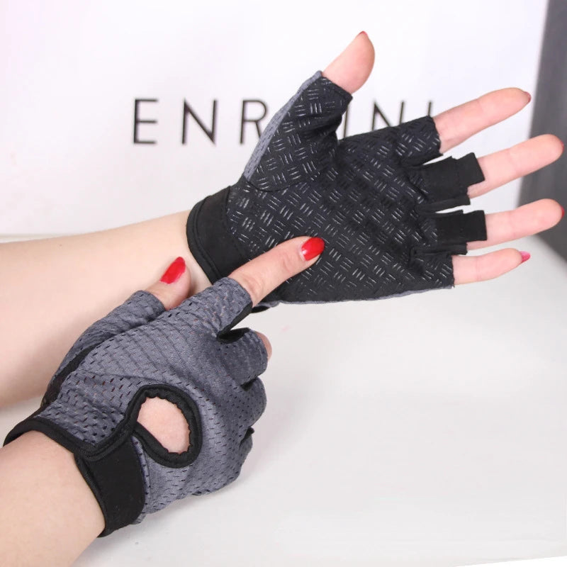 Weightlifting Gloves Women Men Fitness Gym Gloves Half Finger Breathable Non-slip Gel Pad Bodybuilding Training Dumbbells Gloves