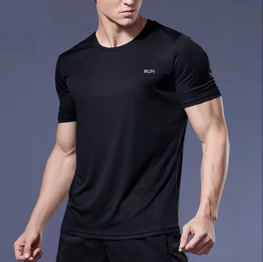 2pcs Quick-drying Compression T-shirt for Men - Lightweight and Breathable Sports Shirt for Outdoor Gym, Running, and Fitness