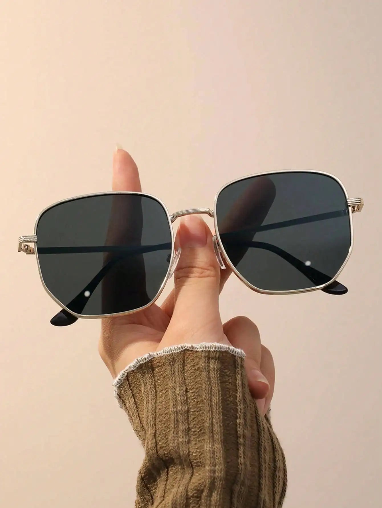 1pc Women Geometric Frame Casual Fashion Sunglasses For Travel